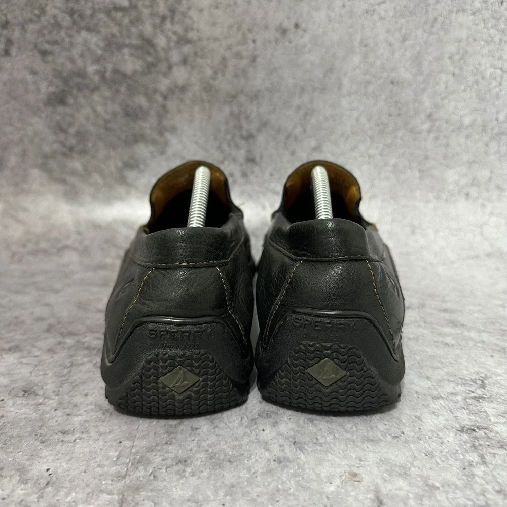 Sperry Gold Cup Twin Gore Loafer Mens 12 Black Leather Slip On STS14718 Casual